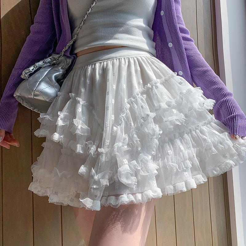 

Юбка Женская Летняя Новая Короткая Юбка Необычная Юбка-пачка С Завышенной Талией А-силуэта Короткая Юбка L белый