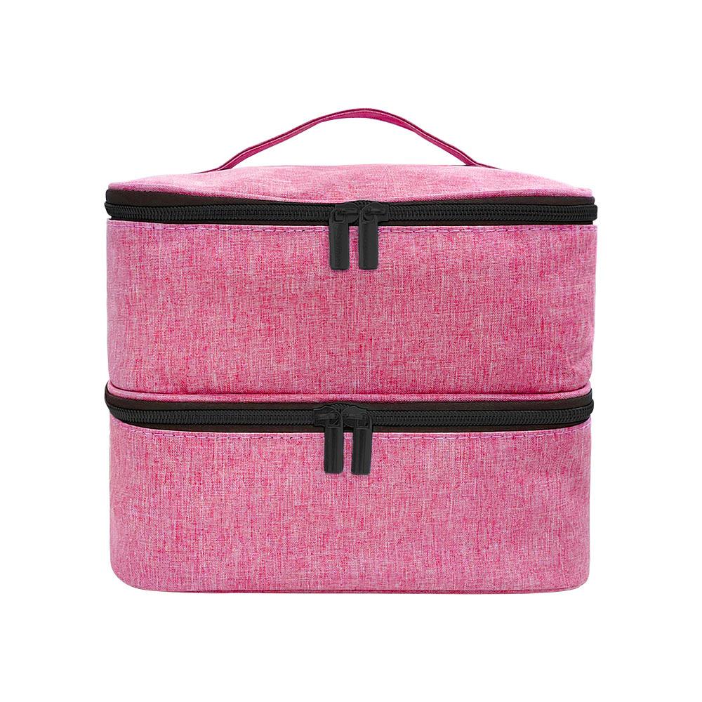 Nail Polish Organizer Double Layer Nail Polish Case for Nail Dryer Lamp Hold 30 Bottles 15ml 0.5 Fl.oz Portable Nail Storage Bag