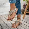 Fashion Women Sandals Clip Toe Bohemian Sandals Women Comfortable Flat Heels Soft Summer Beach Shoes Woman Plus Size Outdoor Sandals