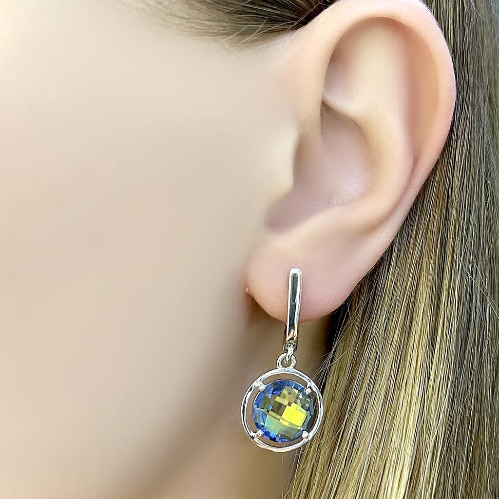 Серебряные серьги с мистик топазом 5.713ct (2122005)