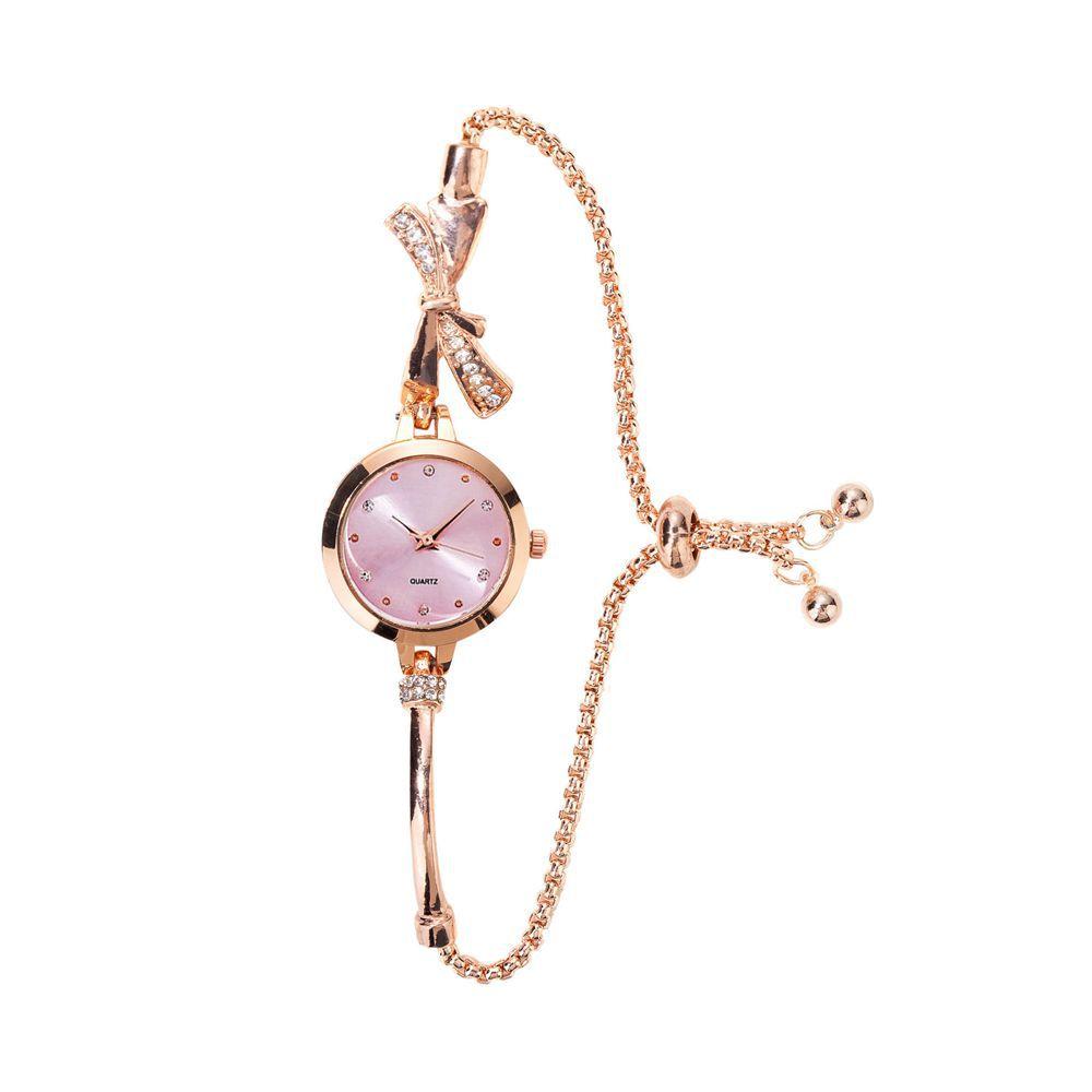 Fashion Cute Women Steel Bracelet Watch Adjustable Quartz Wristwatches Elegant Gold Small Dial Bracelet Watches Wholesale