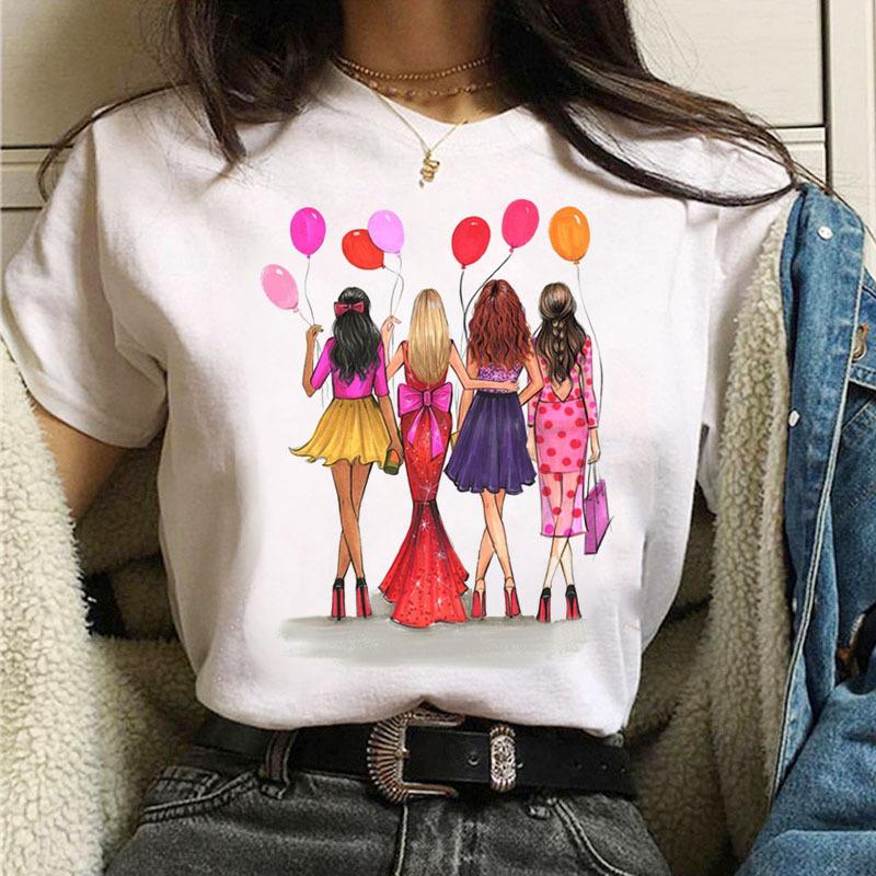 Summer Urban Girl Fashion Letter Print Simple Pure Cotton Loose Round Neck T-Shirts Women’s