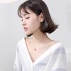 S925 Sterling Silver Antler & Strawberry Crystal Necklace for Women - Fresh, Cute, Simple Clavicle Chain