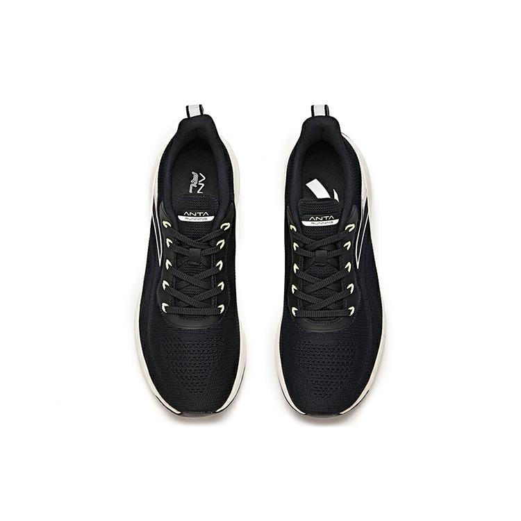 New Anta Cushioned Slip Resistant Abrasion Resistant Low Top Running Shoes Men's Black 112035547-1