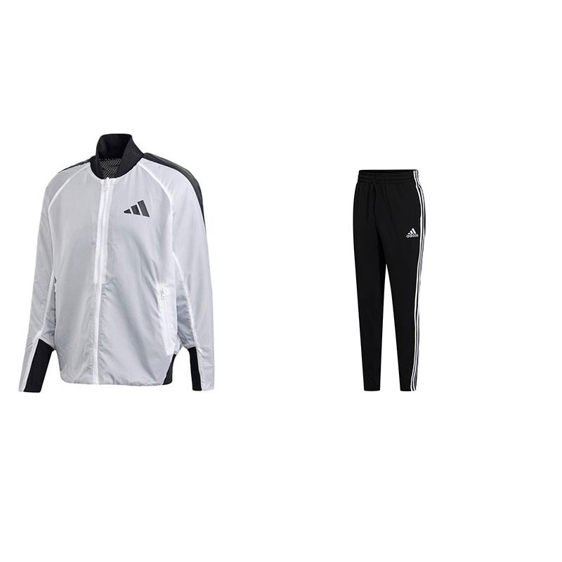 

Adidas Reversible Vintage Logo Stand Collar Long Sleeve Top Comfortable Mid Waist Outdoor Pants Casual Sports Suit Unisex suit FI4688+GK8995 M