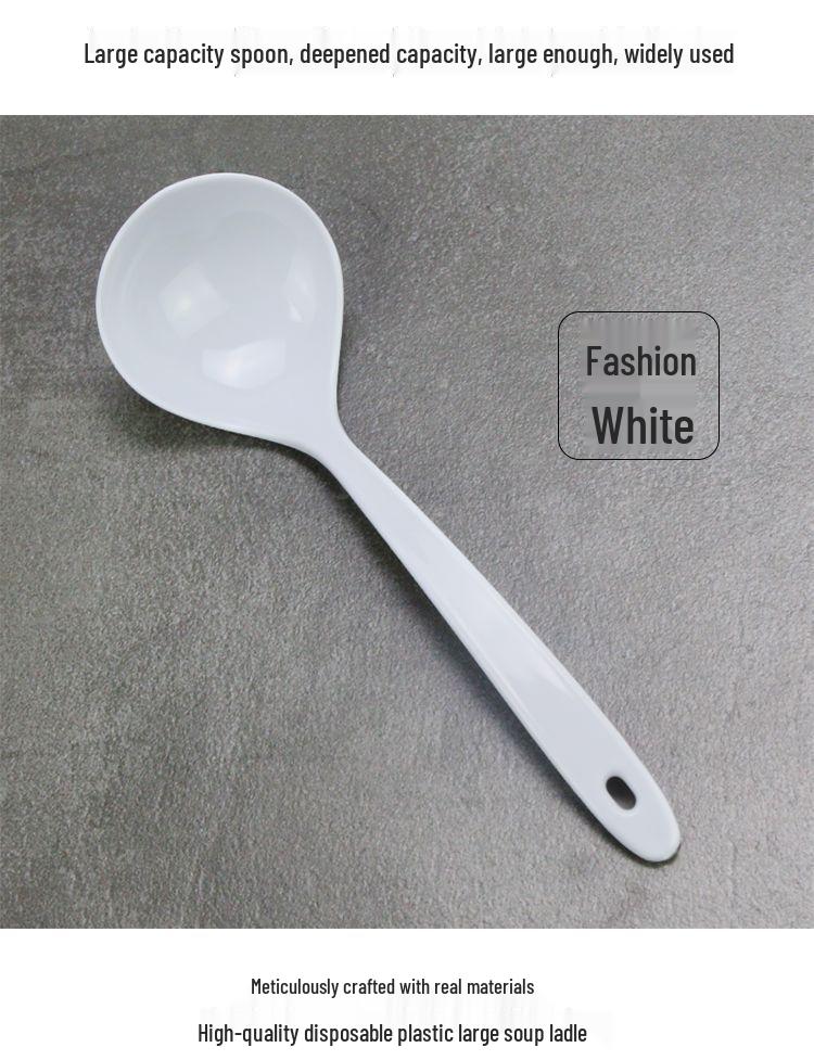 Thickened Long Handle Disposable Plastic Soup Spoon with Colander Design for Takeaway