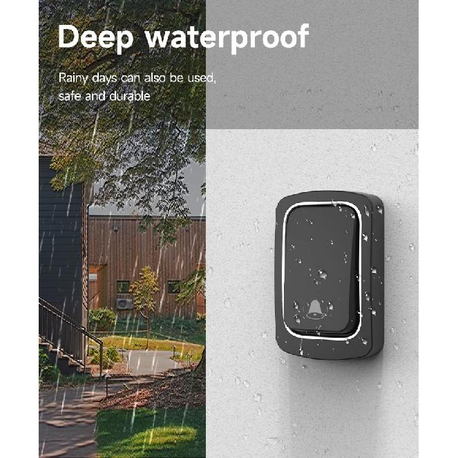 Wireless Doorbell No Battery required Waterproof Self-Powered Door bell Sets Home Outdoor Kinetic Ring Chime Doorbell