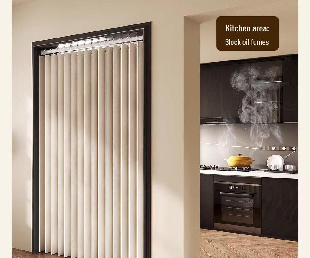 Premium Imitation Linen Door Curtain for Bedroom, Kitchen, and AC Shading