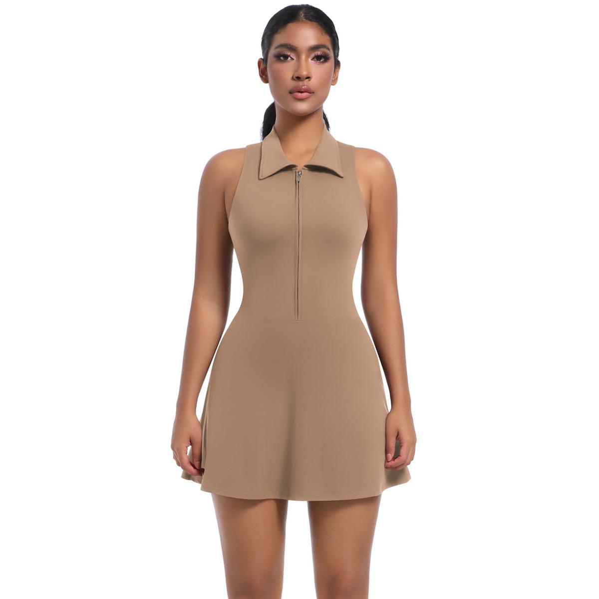 

Женские высококачественные спортивные теннисные юбки, цельный костюм для йоги (Внутри шорты.) Подходит для бега/фитнеса/тенниса/тренировок/йоги S дубильная кора