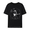 Vitruvianischer Gitarrenspieler Leonardo Da Vinci Vitruvianisches T-Shirt Übergroßes Fitness-T-Shirt Herren Baumwoll-T-Shirts Oberteile Mode-T-Shirt
