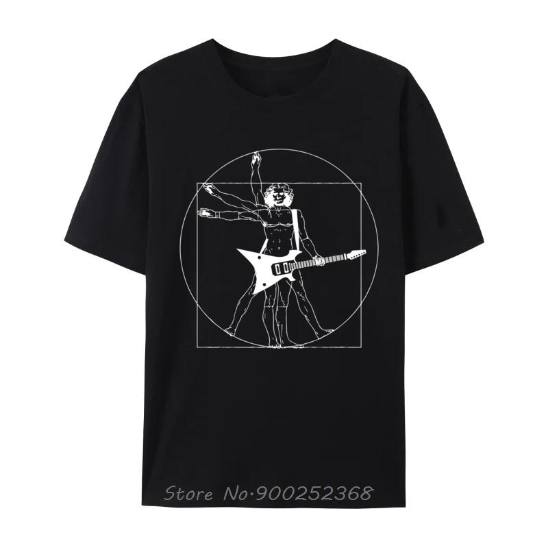 Vitruvianischer Gitarrenspieler Leonardo Da Vinci Vitruvianisches T-Shirt Übergroßes Fitness-T-Shirt Herren Baumwoll-T-Shirts Oberteile Mode-T-Shirt