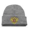 European and American trends in Russia RUSSIA National Emblem Badge Embroidered Knit Beanie Hat Autumn and winter warm hats for men and women