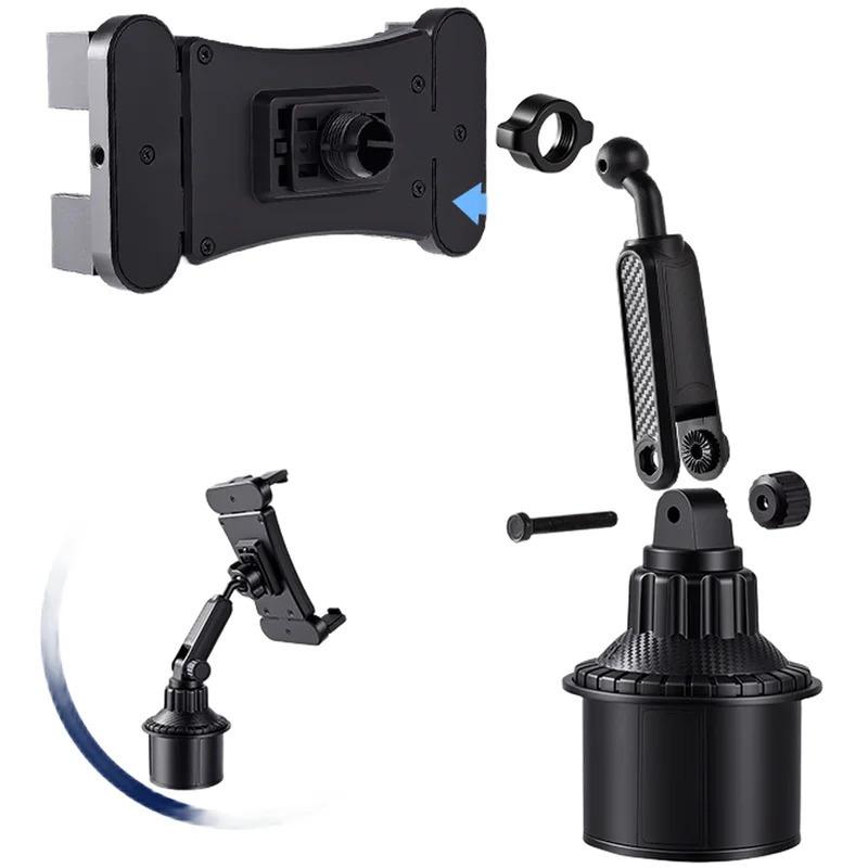 Car Cup Holder Magnetic Phone Mount 360 Rotation Secure Flexible Clip On Universal Smartphone Stand
