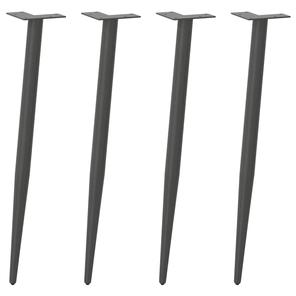 Vidaxl Nogi Do Stolika Kawowego, 4 Szt., Antracyt, 72-73 Cm, Stal