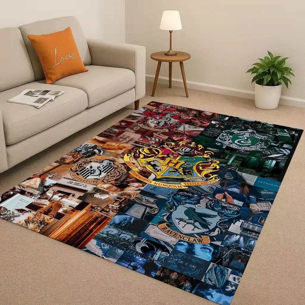 HD H-Hogwarts Sign Cartoon Living Room Non-Slip Area Rug Soft Carpet For Bedroom Playroom And Sofa,Easy Clean Home Decor Doormat