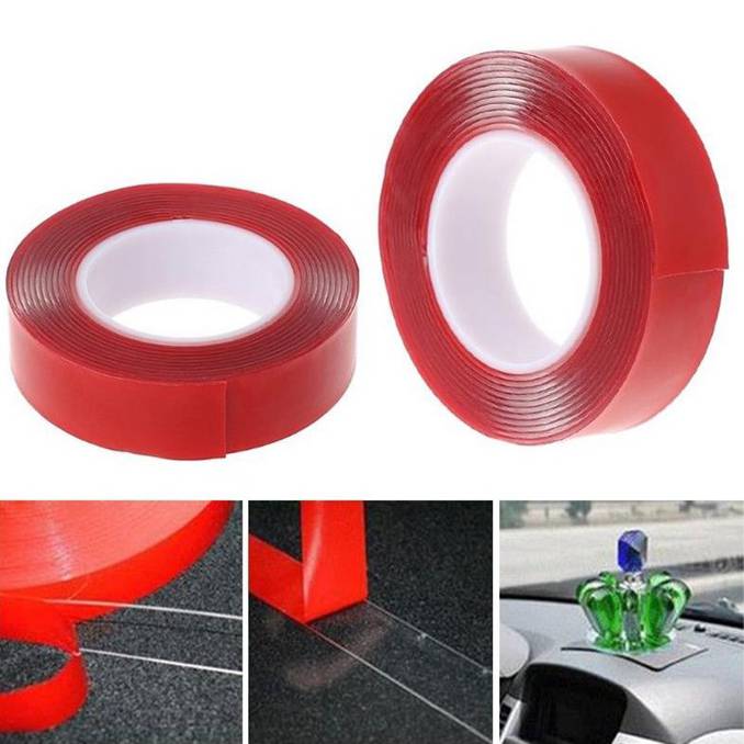 Autocolant cu bandă dublă din silicon transparent de înaltă rezistență, fără urme, autocolant adeziv pentru stilul mașinii