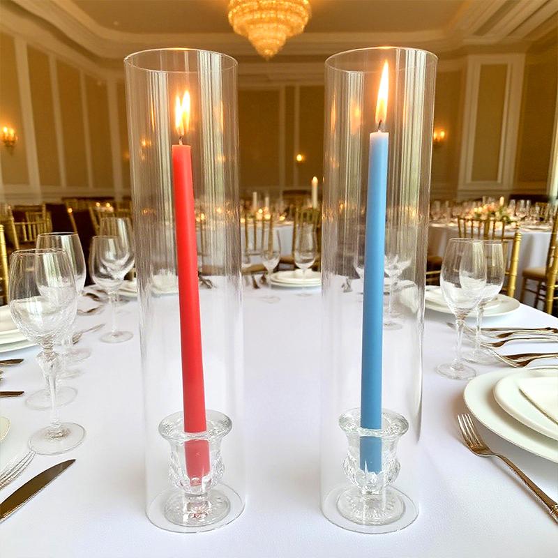 1 Set Glas Einweihung Hurrikan Kerzenhalter Weihnachten Klar Elegant Winddicht Tischmittelstück Dekorationen