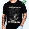 Men's Summer Casual Shirt Funny Cat Escape Plan Science Design T-Shirt Men's Physics Science Nerd Geek Short Sleeve T-Shirt Tops