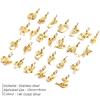 A-Z Alphabet 26 Letter Charms Set Heart Zircon Pearl Initial Letter Gold Plated Stainless Steel Pendants for DIY