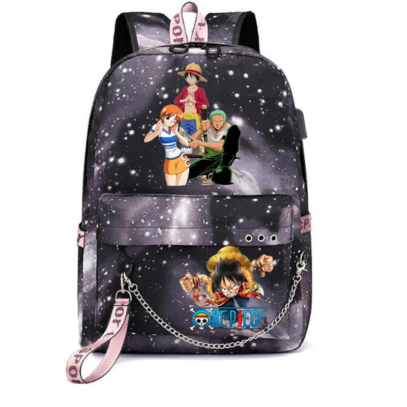 USB student school bag travel backpack printed One Piece casual trendy bag