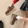 Muffin Platform Heightening Shoes Children's New Autumn and Winter Brown Retro Small Casual Board Shoes