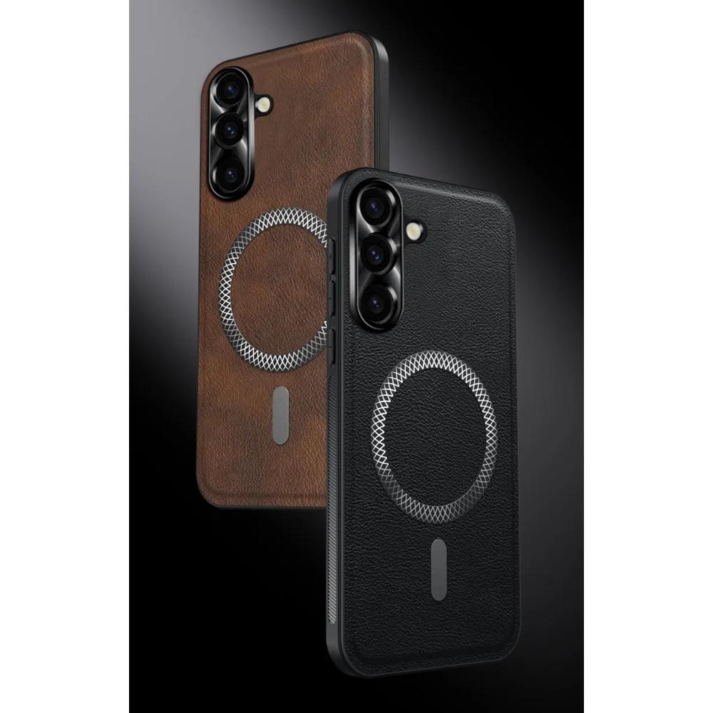 Retro Leather Magnetic Phone Cases For Samsung Galaxy A16 A25 A34 A52 A53 A54 A55 5G Metal Camera Protection Shockproof Cover