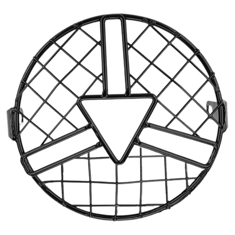 Motorcycle Headlight Grill Retro Mesh Grill Cover Round Motorbike Headlamp Guard Vintage Motorbike Decoration For 6.5Inch LED