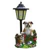 Garden Statue with LED Solar Lamp Weather Resistant Automatic Charging Outdoor Patio Sculpture Decor LED Light