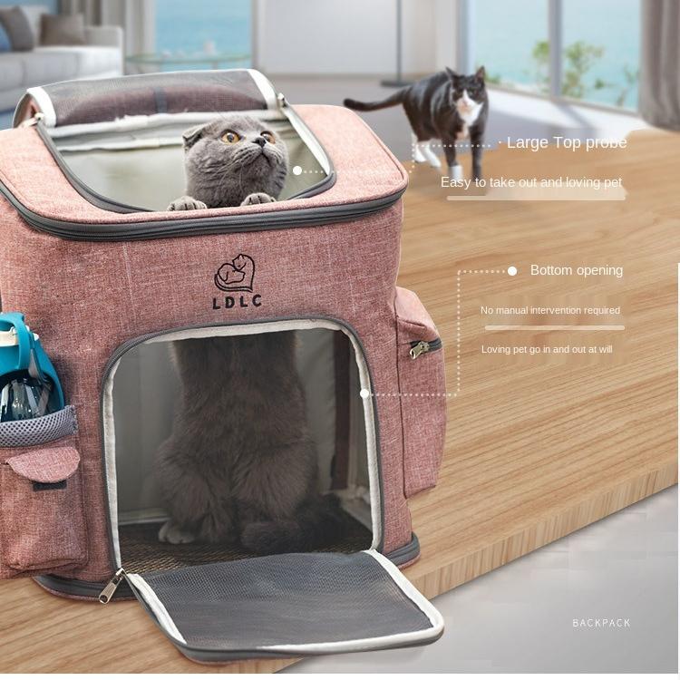 Tašky na přenášení koček Prodyšné otvory Skládací cestovní taška na zvířata pro kočky a malé psy Taška s dvojitými dveřmi