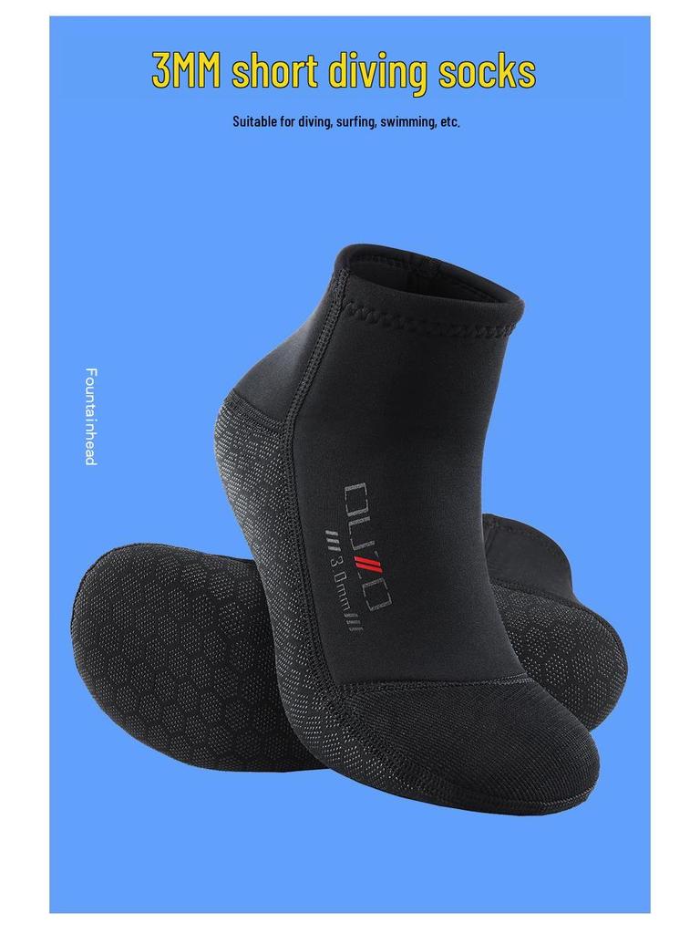 3mm Short Tube Diving Socks: Non-Slip, Wear-Resistant, Super Elastic Snorkeling & Swimming Socks for Warmth