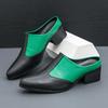 Fashion Men Half Dragged Leather Shoes British One Step Casual Comfortable Fashion Leather Shoes Men Business Brand Shoes Size 38-46