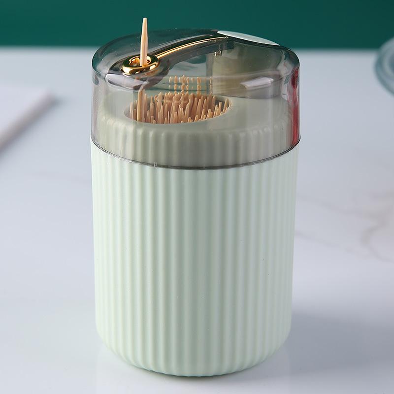New In Automatic Toothpick Dispenser Portable Plastic Toothpick Holder Container Creative Press Toothpick Storage Box Organizer