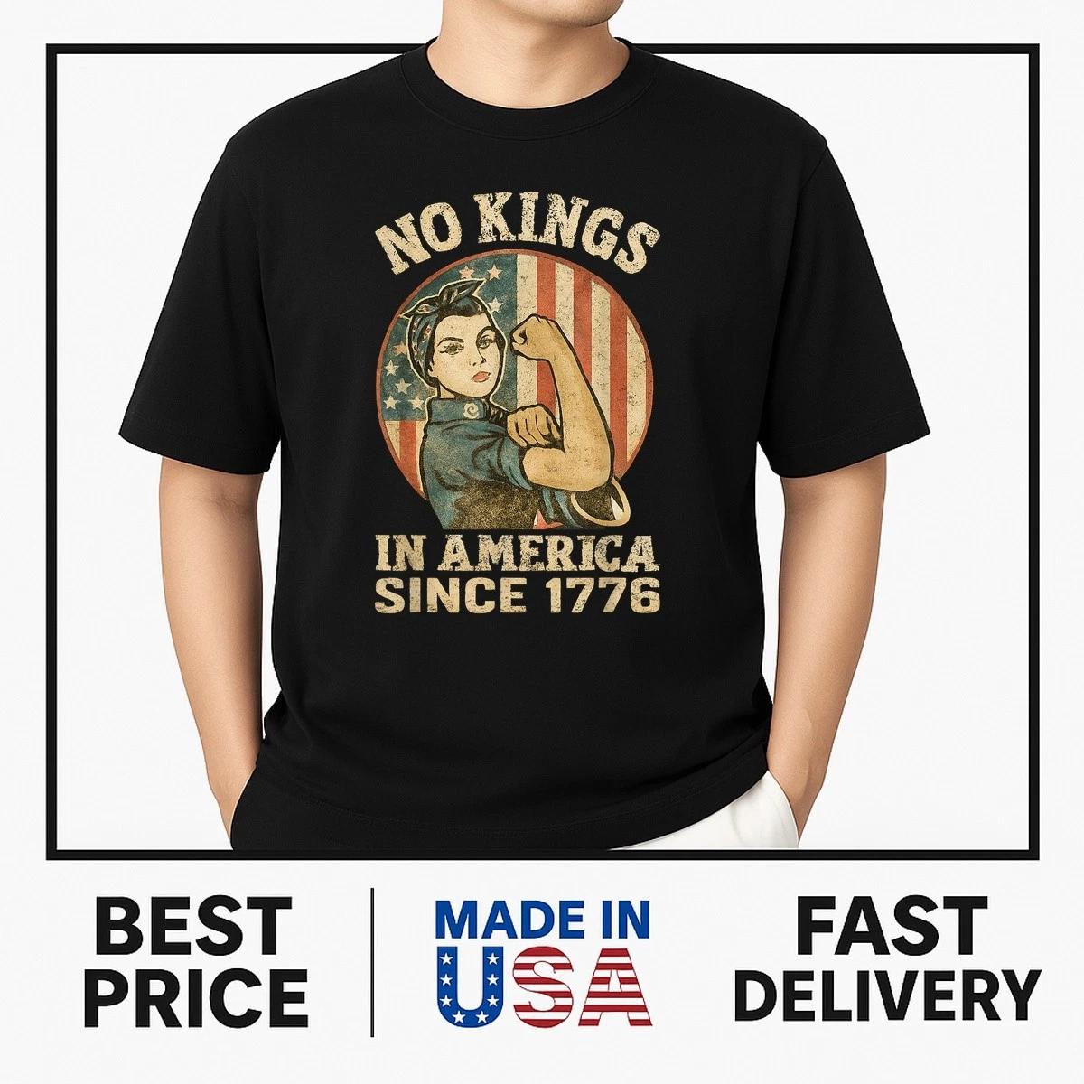 Vintage No Kings In America Since 1776 Women 4th Of July T-Shirt BESTSELLER S