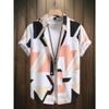 Men's summer designer shirt 3D irregular geometric print Hawaiian shirt short sleeved floral fashion retro