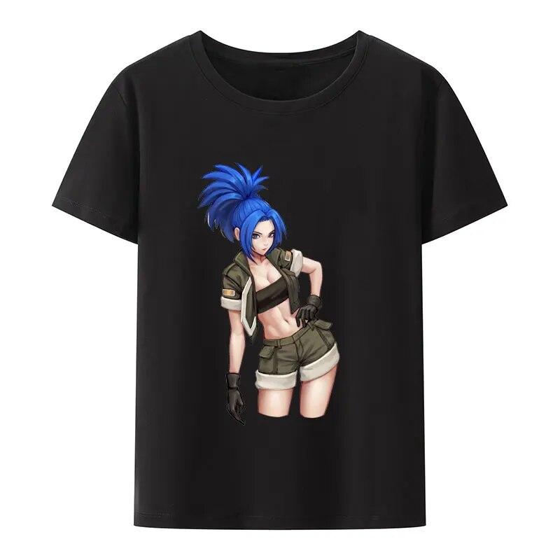 The King of Fighters Mai Shiranui Print T Shirt Womens Clothing Retro Hipster Streetwear Hip-hop Street Fashion Tops