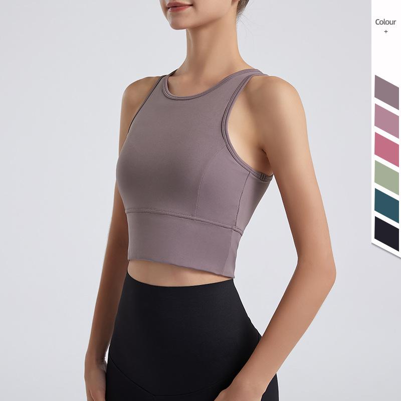 Women's sleeveless yoga exercise breathable top