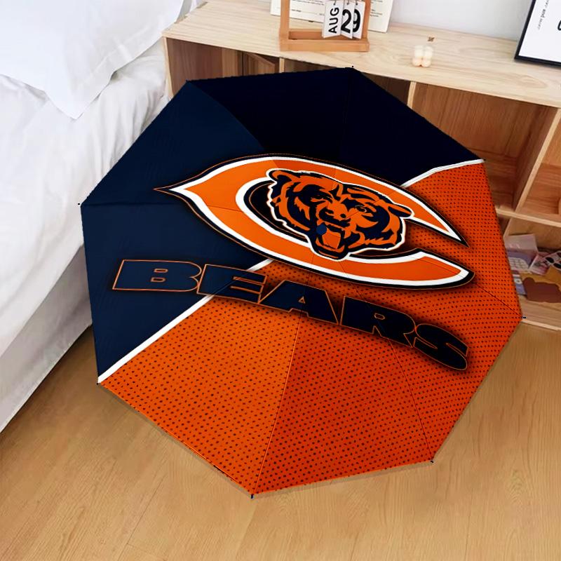 Chicago Bears Logo Umbrella Folding umbrella, automatic umbrella 8-Frame for Travel, camping Use Gift for Halloween Christmas