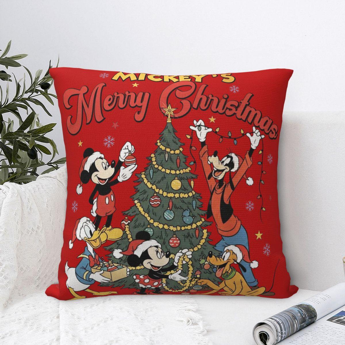 

Retro Sorcerer Mickey Fantasia Pillowcase Printed Polyester Cushion Cover Decorations Pillow Case Cover Bedroom Zipper 45X45cm 30cmx30cm