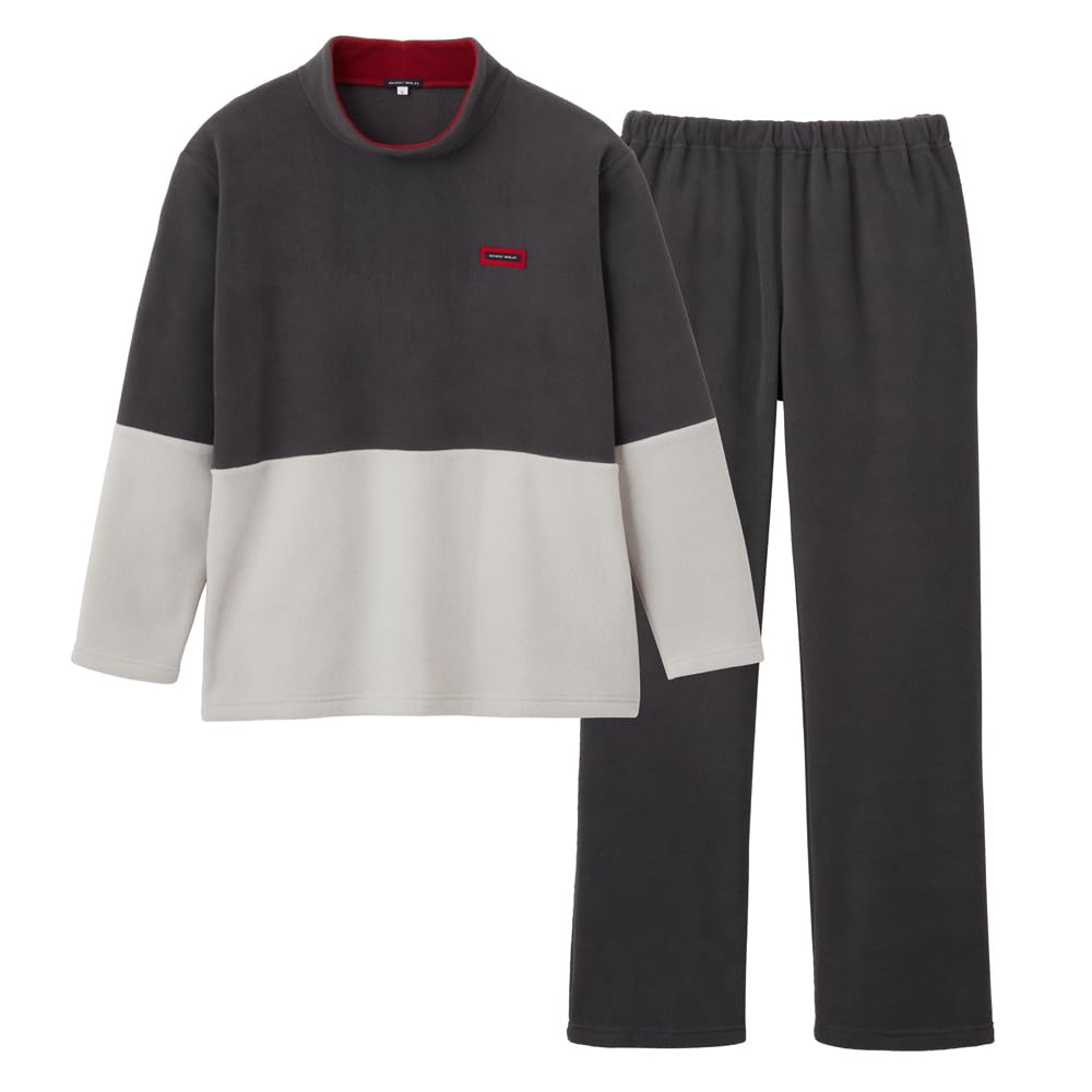 Body Wild Fleece Long Sleeves and Charcoal Gray Men's Loungewear, Pants,