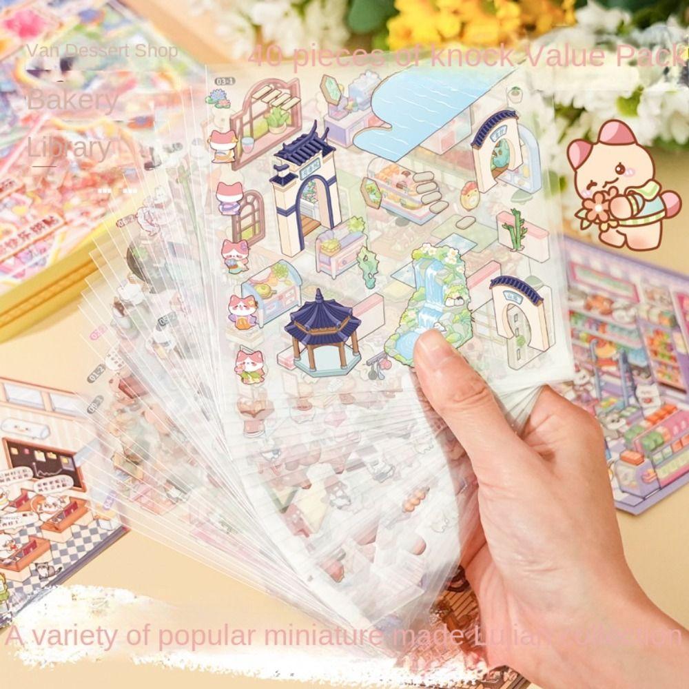 20 In 1 Landscape Sticker Book Capybara Cabin Scene Decorative Decals  Student