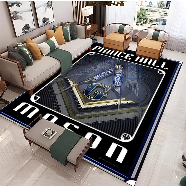 Modern Masonic Living Room Home Decoration Sofa Table Large Rug Bathroom Non-slip Floor Mat