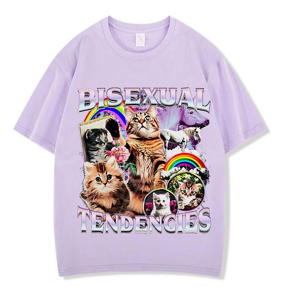 Funny Cat Meme T Shirts Unisexs Unisex Casual Aesthetics Cotton T Shirts Fashion Harajuku Oversized Short Sleeve Loose Tshirts