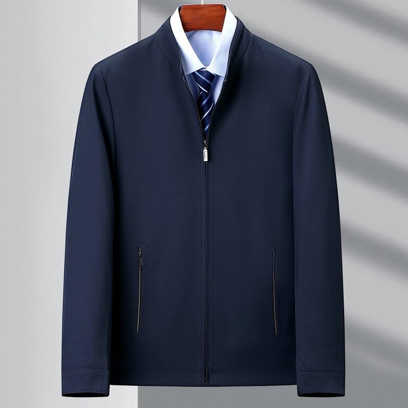 New Stand-up Collar Jacket Men's Spring and Autumn Middle-aged Dad Business Casual Jacket Large Size Shirt