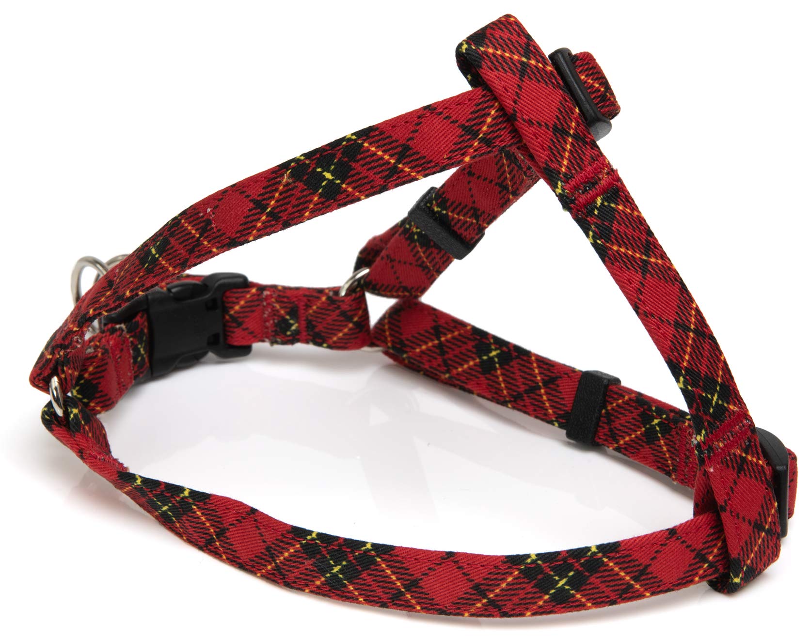 Royal Tartan Check 20mm Toto&Pal Foot-In Harness, Red,