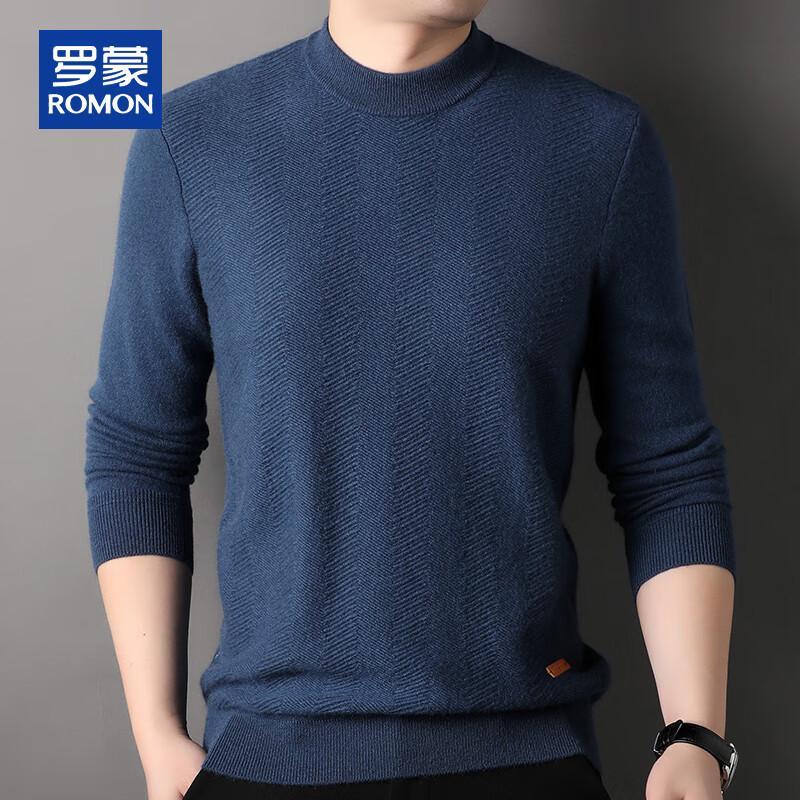 ROMON Men's 100% Cashmere Thick Warm Mock Neck Sweater