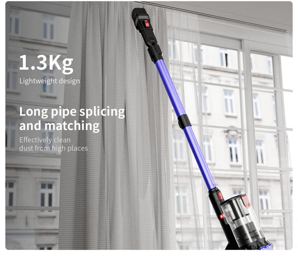 550W Cordless Vacuum Cleaner, 35kPa Suction, Perfect for Carpet and Pet Hair