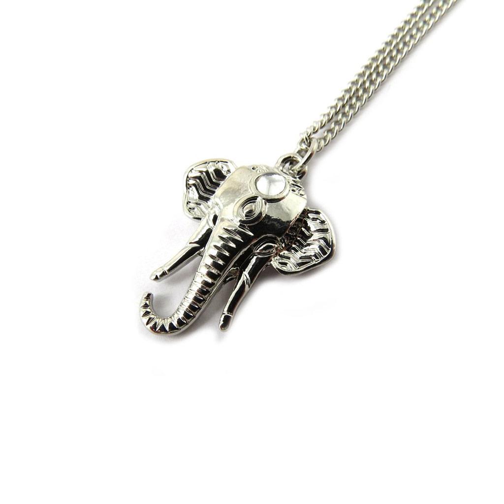 Les Trésors De Lily [N8176] - Silver 'Elephant' Designer Necklace