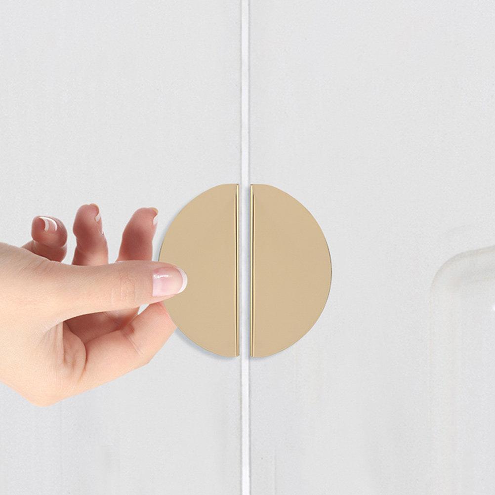 2 st Halvmåne Lådhandtag Halvcirkel Skåpknoppar Släta Hållbara Rymdaluminium för Heminredning Dörr Garderob