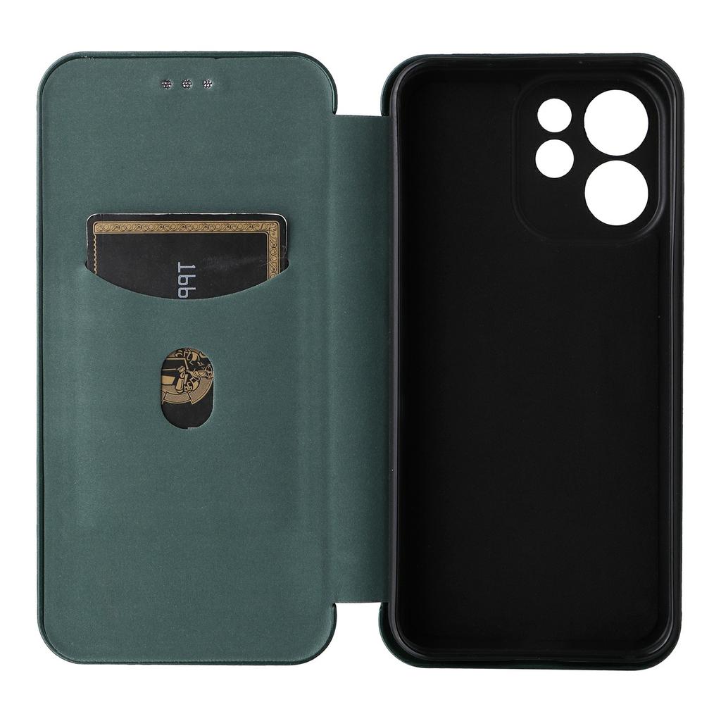 For Oppo Reno15 F 5G Case Carbon Fiber Texture Drop-Proof PU Leather Phone Cover
