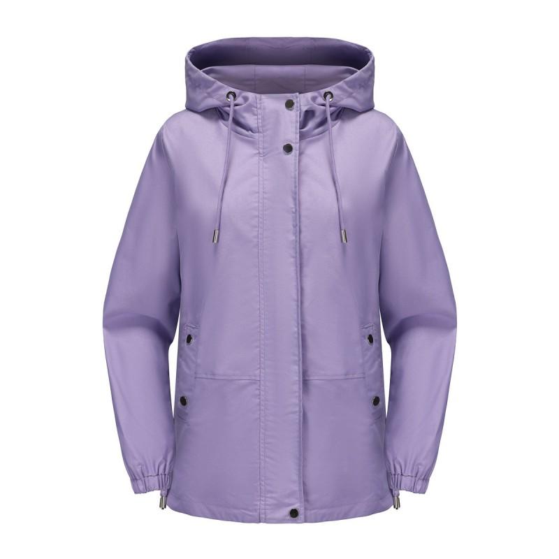 Leichte Damen Kapuzen-Windbreakerjacke Lockere Passform Lässige Oberbekleidung